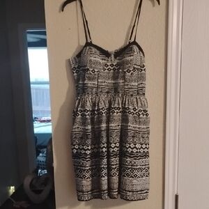 American Rag Black and White Geometric Mini Dress